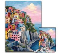 Puzzle da 1000 pezzi per adulti o famiglie Cinque Terre Puzzle in cartone Gioco interattivo per famiglie, adatto per età 14+ 26X38cm