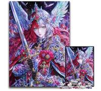 Puzzle da 1000 pezzi per adulti o famiglie, con ragazza guerriera anime, puzzle in cartone, gioco interattivo per famiglie, adatto dai 14 anni in su, 26x38cm