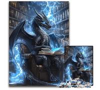 Puzzle da 1000 pezzi per adulti o famiglie, drago che legge un libro, puzzle per età 14 e oltre, decorazione per la casa, regalo di opere d'arte 50X75CM