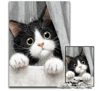 Puzzle da 1000 pezzi per adulti o famiglie, Gatto sul divano, puzzle in cartone, gioco interattivo per famiglie, adatto dai 14 anni in su, 26x38cm