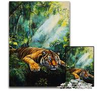 Puzzle da 1000 pezzi per adulti o famiglie, motivo: tigre della giungla, puzzle in legno, decorazione colorata per la casa e gioco interattivo per famiglie, 50x75cm