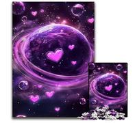 Puzzle da 1000 pezzi per adulti o famiglie Purple Planet Puzzle in legno interessanti per ridurre lo stress, idee regalo per 14+ 50X75CM
