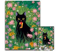 Puzzle da 1000 pezzi per adulti o famiglie,puzzle artistici astratti in cartone raffiguranti un gatto nero per 14+ anni,difficili da completare ma divertenti e spiritosi,regalo di compleanno 26X38cm