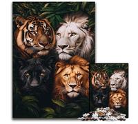 Puzzle da 1000 pezzi per adulti o famiglie, puzzle con animali della giungla, regali per la decorazione della casa, giocattolo stimolante per la famiglia, perfetto per le serate di gioco, 26x38cm