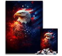 Puzzle da 1000 pezzi per adulti o famiglie, puzzle con bandiera americana e aquila per età dai 14 anni in su, decorazione per la casa, regalo di opere d'arte 50X75CM