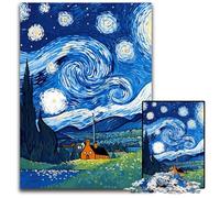 Puzzle da 1000 pezzi per adulti o famiglie, Puzzle in cartone del cielo notturno di Van Gogh per 14+ anni, difficili da completare ma divertenti e spiritosi, regalo di compleanno 26X38cm