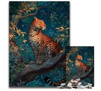 Puzzle da 1000 pezzi per adulti o famiglie, puzzle "Leopardo nella giungla" per età 14 e oltre, decorazione per la casa, regalo di opere d'arte 50X75CM
