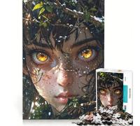 Puzzle da 1000 pezzi per adulti "Occhi di fuoco selvaggio nell'abbraccio della natura" giochi rilassanti attività divertenti da fare a casa per rafforzare l'amore tra le coppie 38x52cm