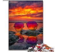 Puzzle da 1000 pezzi per adulti "Occhiali da sole al tramonto" Puzzle impossibili per adulti 50X75CM Regalo perfetto per genitori, amanti, amici - Età 14+