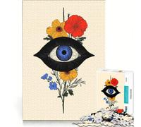 Puzzle da 1000 pezzi per adulti, Occhio della Provvidenza con fiori, gioco pratico, decorazione per la casa, compleanno e Natale 38x26cm