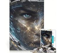 Puzzle da 1000 pezzi per adulti: Occhio di astronauta che riflette le luci della città, gioco rompicapo, taglio di precisione, collezione d'artista, belle arti, 50x75cm