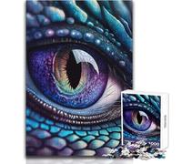 Puzzle da 1000 pezzi per adulti Occhio di drago blu brillante Goditi un dolce relax e svago Vestibilità stabile Taglio preciso Dimensioni del giocattolo: 50x75cm