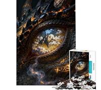 Puzzle da 1000 pezzi per adulti Occhio di Drago Castello Riflettente Gioco Intellettuale per l'Educazione Corsa di Velocità Regalo per Donne e Uomini (dimensioni 38x52cm)