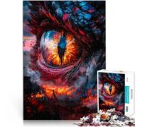 Puzzle da 1000 pezzi per adulti Occhio di Fuoco del Drago Allena il tuo cervello e le tue mani Decorazioni e regali unici per la casa 75x50cm