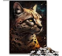 Puzzle da 1000 pezzi per adulti, Ocelot dorato, realizzato in cartone, intrattenimento rilassante, regalo di Natale perfetto e decorazione per la casa, 1000 pezzi(26x38cm)