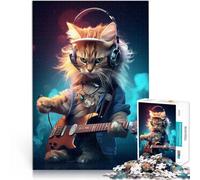 Puzzle da 1000 pezzi per adulti Odissea della chitarra del gatto Vacanza a casa: uccidere il tempo Giocattoli per la decorazione della casa 75x50cm