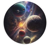 Puzzle da 1000 pezzi per adulti "Oltre la Via Lattea" - Puzzle rotondo da 1000 pezzi, rompicapo stimolante, attività per famiglie, decorazione per la casa, regalo di Natale (dimensioni 67,5x67,5 cm)