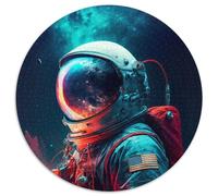 Puzzle da 1000 pezzi per adulti "Oltre le stelle" Astronauta, puzzle rotondo da 1000 pezzi per adulti, ideale come regalo di Natale e come decorazione per la casa, 67,5x67,5 cm.