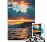 Puzzle da 1000 pezzi per adulti onda oceanica al tramonto gioco educativo analisi e logica sfida unica 38x26cm