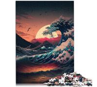 Puzzle da 1000 pezzi, per adulti, onde oceaniche giapponesi, puzzle educativo, gioco d'arte, regalo adatto per ragazzi a partire dai 14 anni, 50 x 70 cm