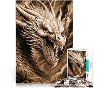 Puzzle da 1000 pezzi per adulti Opera d'arte del drago Fatto di carta，Adatto a persone dai 14 anni in su Interazione genitore-figlio regali per amici e familiari。misurare：26x38cm