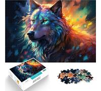 Puzzle da 1000 pezzi per adulti Opera d'arte del lupo - Il richiamo della natura selvaggia Fatto di carta,per età 14+ Gioco impossibile perché è ideale come regalo per tutta la famiglia。