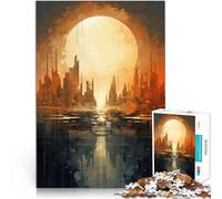 Puzzle da 1000 pezzi per adulti Opera d'arte sullo skyline della città Antistress Sfida difficile Adatto per la decorazione del desktop 75x50cm