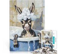 Puzzle da 1000 pezzi per adulti Ora del bagno dell'asino per il giocattolo di sfida del gioco educativo Gioco educativo per compleanno e Natale 52x38cm