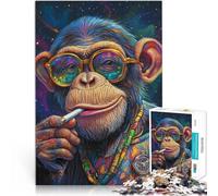 Puzzle da 1000 pezzi per adulti Orango Funky Fatto di legno,da 14 anni in su Decorazione della casa Donazione di opere d'arte。misurare:50x75cm/19.68x29.52pollice