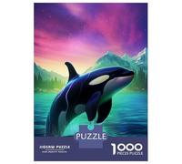 Puzzle Da 1000 Pezzi Per Adulti Orca Whale Killer Northern Puzzle Per Adulti Gioco Rompicapo Corsa Di Velocità Manuale Regalo Antistress 38x26cm/1000pcs