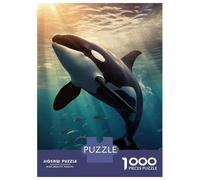 Puzzle Da 1000 Pezzi Per Adulti Orca Whale Sunset Dive Puzzle Per Adulti Giocattolo Antistress Sfida Difficile Ideale Come Regalo 38x26cm/1000pcs