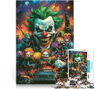 Puzzle da 1000 pezzi per adulti Orda di clown malvagi Difficile da completare ma divertente e umoristico Giocattoli per la decorazione della casa 52x38cm