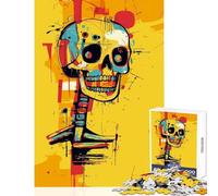 Puzzle da 1000 pezzi per adulti originale arte astratta del teschio giocattoli antistress ottimo regalo giochi rilassanti migliorare l'amore tra coppie dimensioni 38x26cm