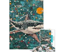 Puzzle da 1000 pezzi per adulti originale con squalo nell'oceano Puzzle per adulti giochi per famiglie ideale per le vacanze in casa per passare il tempo in modo stimolante e impegnativo (38x26cm)