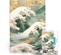 Puzzle da 1000 pezzi per adulti Oro astratto di Kanagawa Antistress Vacanza in patria Uccidere il tempo Giocattoli per la decorazione della casa 38x26cm
