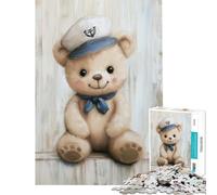 Puzzle da 1000 pezzi per adulti orsetto marinaio tema nautico sfida educativa difficile rilassante adatto a partire dai 14 anni (38x52cm)