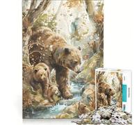 Puzzle da 1000 pezzi per adulti: Orsi e cuccioli nella foresta, gioco rompicapo, difficile, per rafforzare l'amore tra le coppie 38x52cm