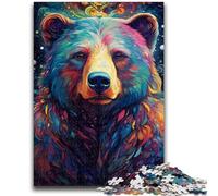 Puzzle da 1000 pezzi per adulti, orso bruno psichedelico colorato, dai 14 anni in su, giochi divertenti, attività divertenti a casa, regali di compleanno, regali da viaggio, 26x38cm
