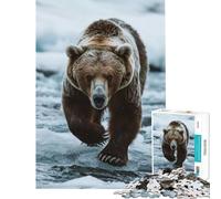 Puzzle da 1000 pezzi per adulti Orso che cammina su un fiume ghiacciato Gioco intellettuale rompicapo analisi e logica uomini e donne (dimensioni 38x26cm)
