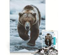Puzzle da 1000 pezzi per adulti: Orso che cammina su un fiume ghiacciato, gioco rompicapo, assemblaggio di figure, per rafforzare l'amore tra le coppie 50x75cm