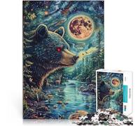 Puzzle da 1000 pezzi per adulti “Orso dagli occhi rossi” Fatto di legno，per età pari o superiore a 14 anni Regali per la decorazione della casa Ottimi regali e giocattoli。misurare：50x75cm