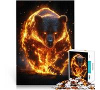 Puzzle da 1000 pezzi per adulti Orso di fuoco Giocattoli che creano dipendenza e sfidano l'intelligenza del cervello Opera d'arte 52x38cm