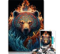 Puzzle da 1000 pezzi per adulti Orso Fuoco Acqua Puzzle da 1000 pezzi ideale come regalo per tutta la famiglia Adatto per E 14 75x50cm