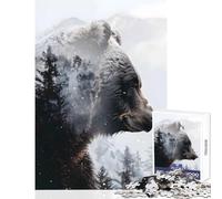 Puzzle da 1000 pezzi per adulti orso guardiano invernale giocattoli antistress ottimi regali e giocattoli gioco educativo interessante per ridurre lo stress dimensioni 50x75cm