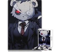 Puzzle da 1000 pezzi per adulti, orso in abito con occhi rossi, giocattoli, giochi educativi per il divertimento in famiglia, opera d'arte, regalo, dimensioni 50x75cm