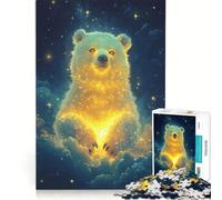Puzzle da 1000 pezzi per adulti: Orso luminoso tra le stelle, gioco per famiglie, rilassante e stimolante per la mente, collezione d'artista, belle arti 38x52cm