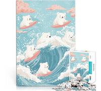 Puzzle da 1000 pezzi per adulti Orso polare che fa surf Giocattoli educativi per l'apprendimento Giochi per famiglie Un'opera d'arte 75x50cm