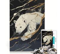 Puzzle da 1000 pezzi per adulti "Orso polare che irrompe" giocattolo fai da te assemblaggio di modelli collezione d'artista belle arti 38x26cm