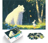 Puzzle da 1000 pezzi per adulti Orso polare e coniglio nella foresta Gioco impegnativo Decorazione murale Regali unici per compleanno e Natale 75x50cm