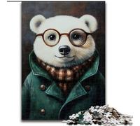 Puzzle da 1000 pezzi per adulti Orso polare in giacca a vento Puzzle da 1000 pezzi per adulti Interazione familiare e regalo divertente, design astratto vibrante 50X75CM